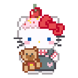 凯蒂猫·红花礼服拼豆图案
