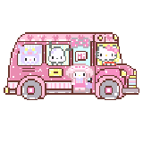 Hello Kitty·粉色巴士·010拼豆图案