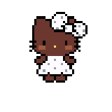 Hello Kitty·棕色装扮·021拼豆图案