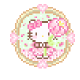 Hello Kitty·圆形花环·018拼豆图案