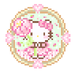 Hello Kitty·圆形花环·018拼豆图案