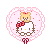 Hello Kitty·爱心花框·008拼豆图案