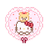 Hello Kitty·爱心花框·007拼豆图案